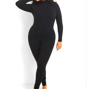 Rebdolls "Fast Paced" Turtleneck Long Sleeve Cotton Jumpsuit 